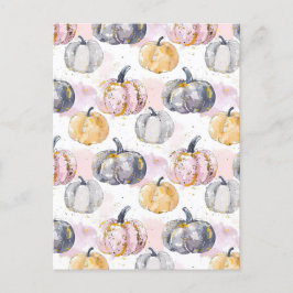 vattenfärgspumpfall mönster vykort