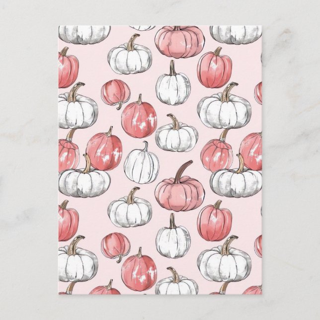 vattenfärgspumpfall mönster vykort (Framsida)