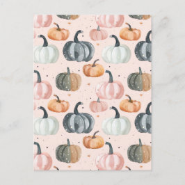 vattenfärgspumpfall mönster vykort