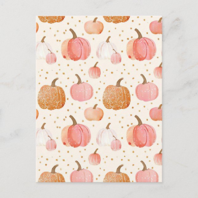 vattenfärgspumpfall mönster vykort (Framsida)