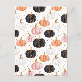 vattenfärgspumpfall mönster vykort