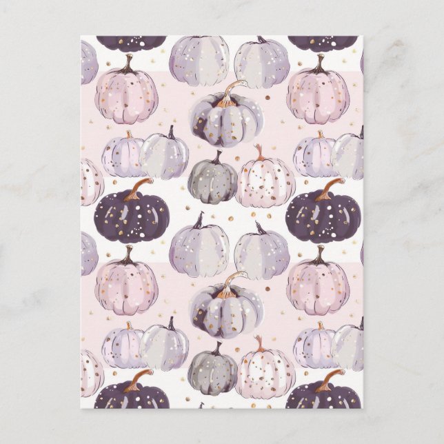 vattenfärgspumpfall mönster vykort (Framsida)