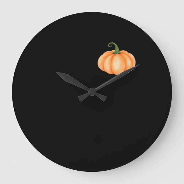 Vattenfärgspumpkin - Autumn och Halloween Design D Stor Klocka (Framsida)