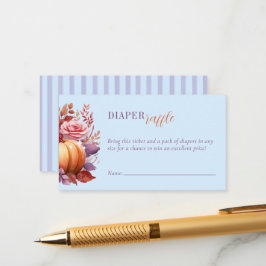 Vattenfärgspumpkin Baby Shower Diaper Raffle Tilläggskort