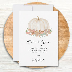 Vattenfärgspumpkin Baby Shower Tack Kort
