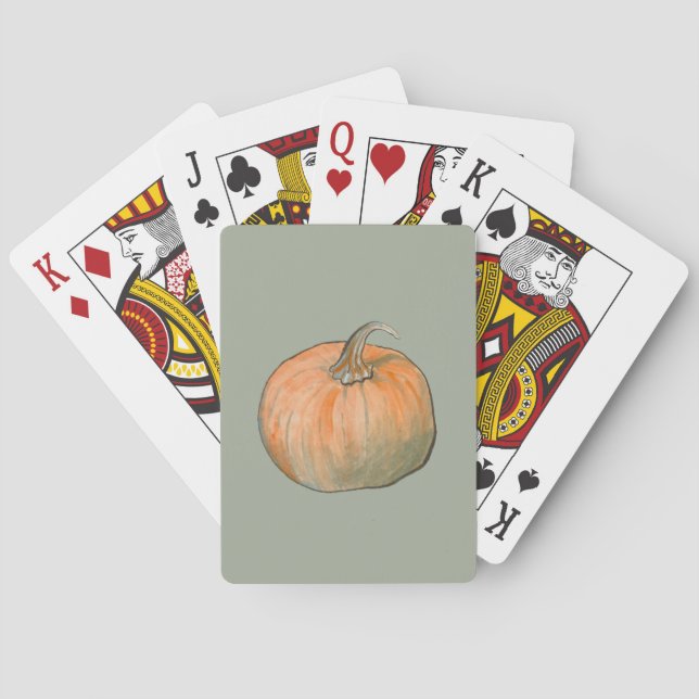 Vattenfärgspumpkin Casinokort (Baksidan)
