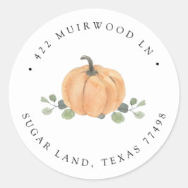 Vattenfärgspumpkin Fall Runt Klistermärke
