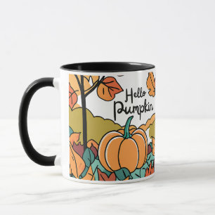 Vattenfärgspumpkin: Firar Fall med hösten Mugg