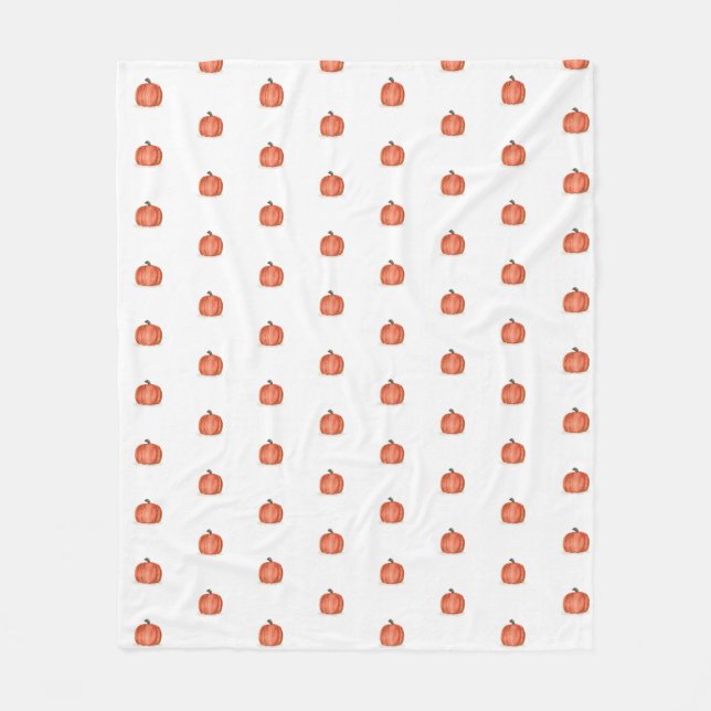 Vattenfärgspumpkin Fleecefilt (Framsidan)