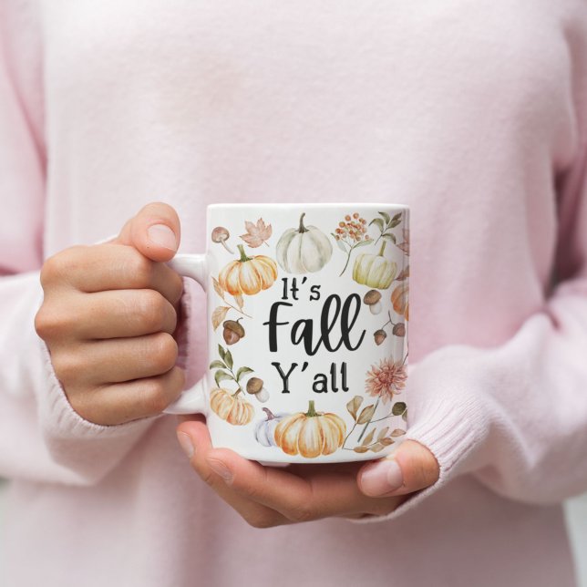 Vattenfärgspumpkin och Höst löv Kaffemugg (Skapare uppladdad)