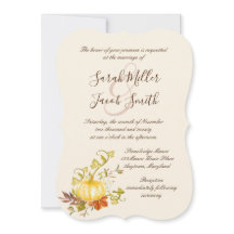 Vattenfärgspumpkin och Löv Bröllop