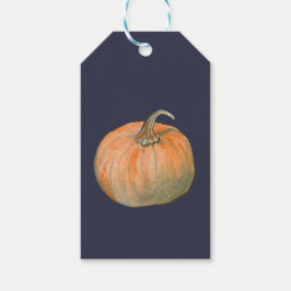 Vattenfärgspumpkin Presentetikett