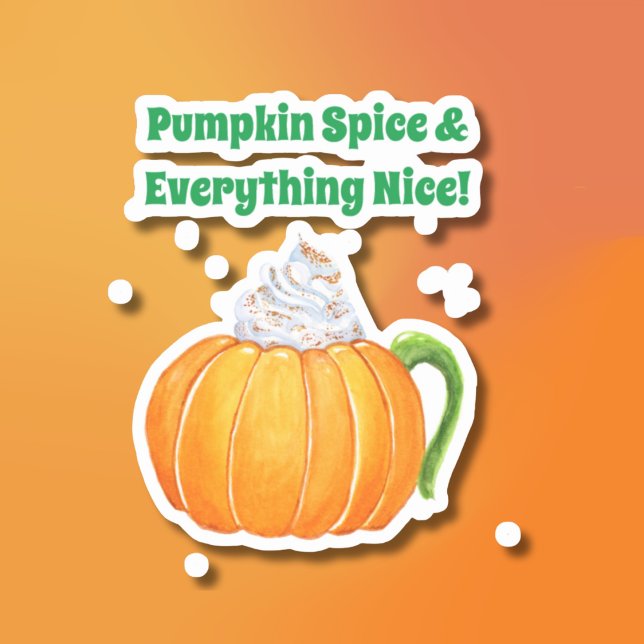 Vattenfärgspumpkin Spice Latte Klistermärken (Skapare uppladdad)