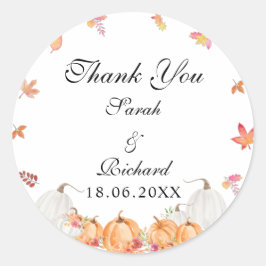 Vattenfärgspumpkin Tack Classic Round Sticker Runt Klistermärke