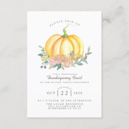 Vattenfärgspumpkin | THANKSGIVING Inbjudningar