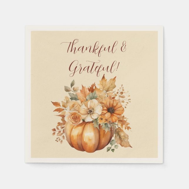 Vattenfärgspumpor, Blommigt design- Pappersservett (Framsidan)