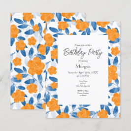 Vattenfärgspumpor och Löv Mönster Inbjudningar