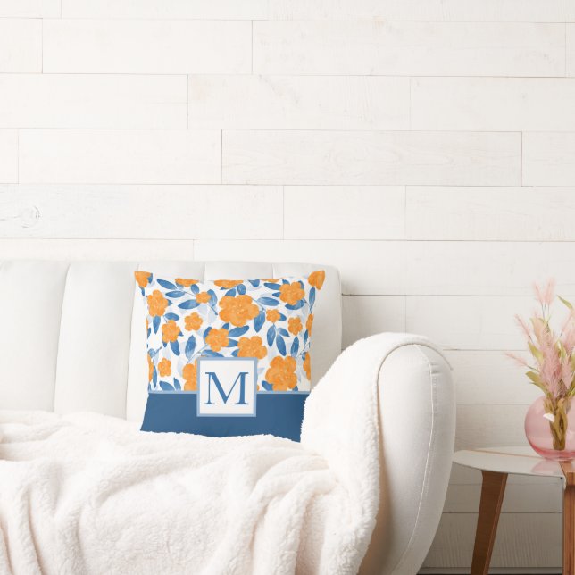 Vattenfärgspumpor och Löv Mönster Kudde (Soffa)