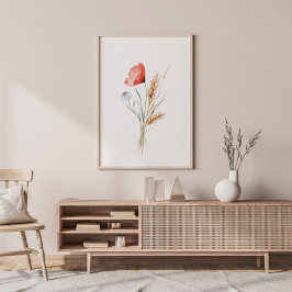 Vattenfärgspumpor och Vild Flowers Poster
