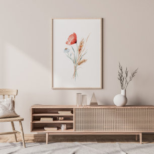 Vattenfärgspumpor och Vild Flowers Poster