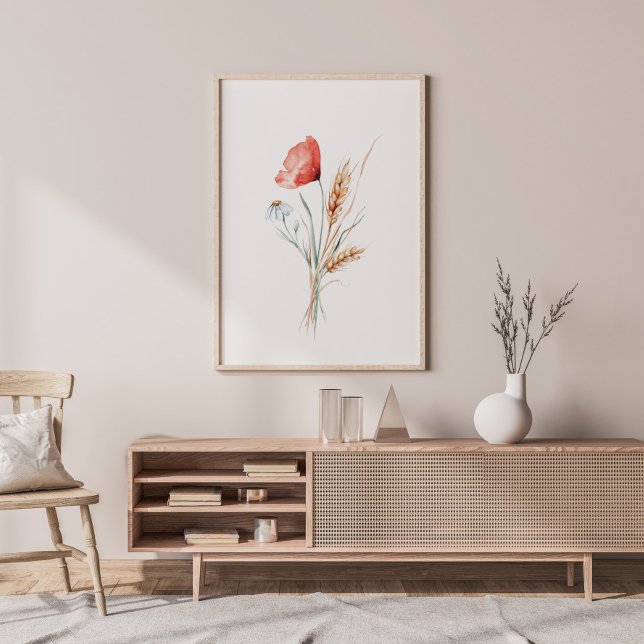 Vattenfärgspumpor och Vild Flowers Poster (Skapare uppladdad)