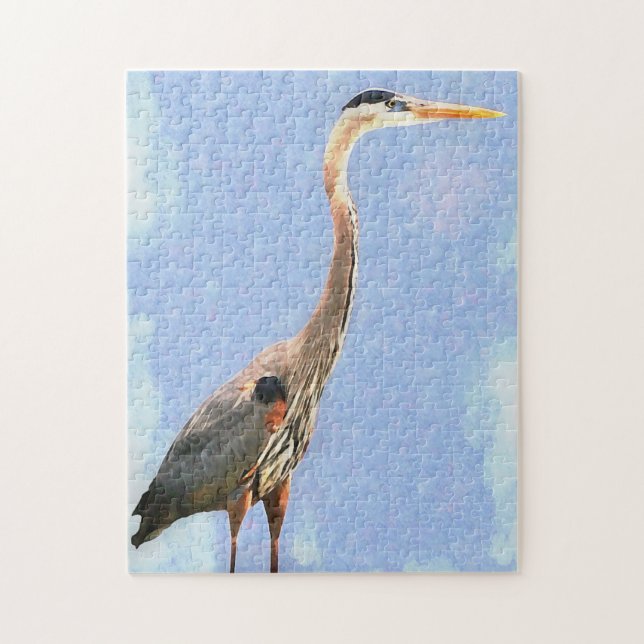 Vattenfärgspuzzle Stil Underbar Heron Sea Bird Puz Pussel (Vertikal)
