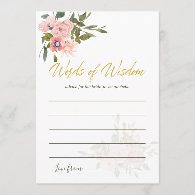 Vattenfärgsråd  blommigt och Guld råd för Bride (Framsida)