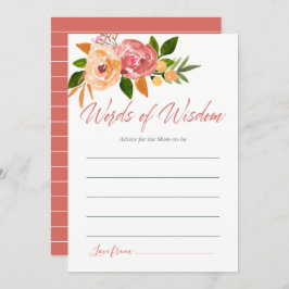 Vattenfärgsråd för blommigt för Mamma babyskor Inbjudningar