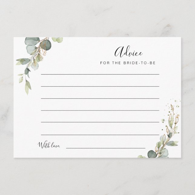 vattenfärgsråd för eukalyptus greenery rådkort (Framsida)