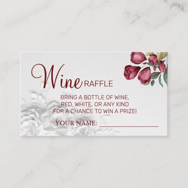 Vattenfärgsraffel Vin biljett Möhippa kort (Framsida)