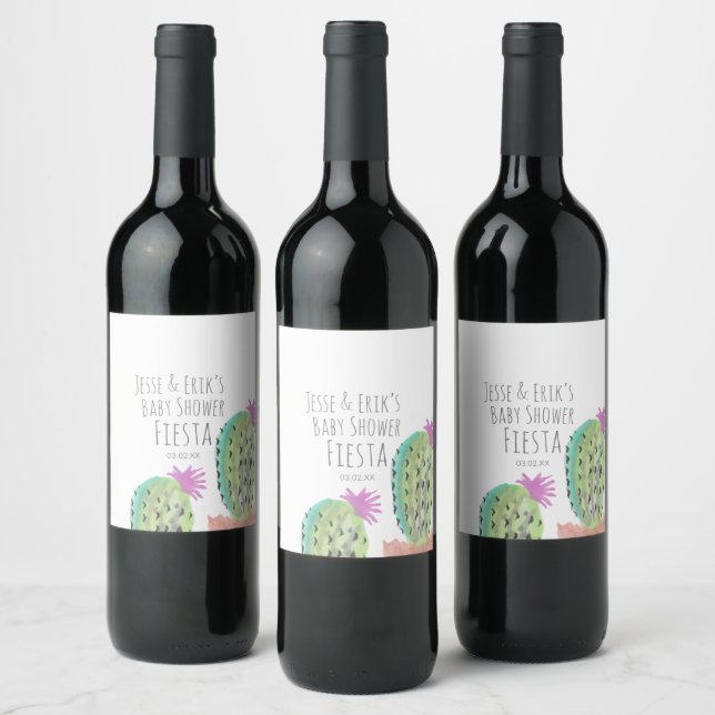 Vattenfärgsräknare Plans för handmålade babyskor Vinflaska Etikett (Flaskor)