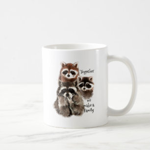 Vattenfärgsrashoner tillsammans gör vi en familjek kaffemugg