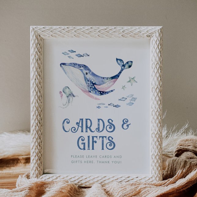 Vattenfärgsredigerbar under havssignalen poster (Skapare uppladdad)