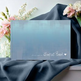 Vattenfärgsreflektioner Bröllop Dusty Blue ID774 Gästböcker