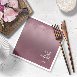 Vattenfärgsreflektioner Bröllop Mauve ID774 Pappersservett