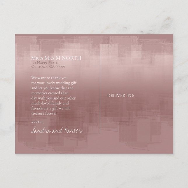 Vattenfärgsreflektioner, Tack Cinnamon ID774 Vykort (Baksida)