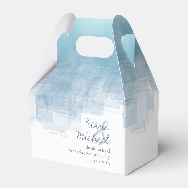 Vattenfärgsreflektioner Tack Dusty Blue2 ID774 Presentaskar (Framsidan Sidan)