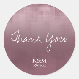 Vattenfärgsreflektioner Tack Mauve ID774 Runt Klistermärke
