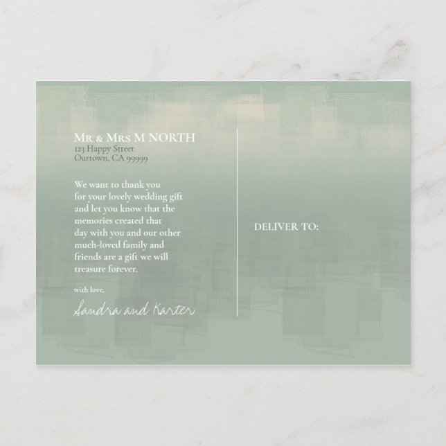 Vattenfärgsreflektioner, Tack Sage ID774 Vykort (Baksida)