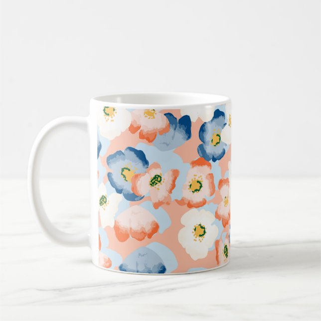 Vattenfärgsregn: Vintage Mönster Kaffemugg (Vänster)