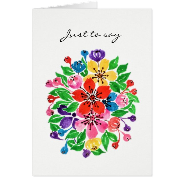 Vattenfärgsregnbågsblommor Hälsningskort (Framsidan)