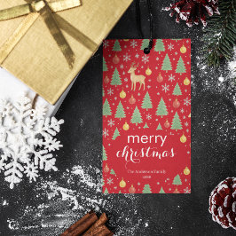 Vattenfärgsrener & Julgran - Presentetikett