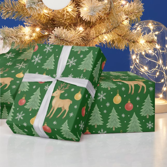 Vattenfärgsrener & Julgran - Presentpapper (Helgdagar)