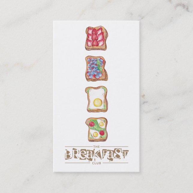 Vattenfärgsrestaurang Food logotyp karta Visitkort (Framsida)