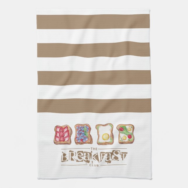 Vattenfärgsrestaurang för logotyp av frukost kökshandduk (Vertikal)