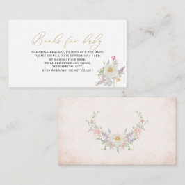 Vattenfärgsretro, blommor, babybabydusch tilläggskort