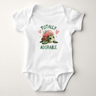 Vattenfärgsriktigt söt baby-sköldpaddsflicka t shirt