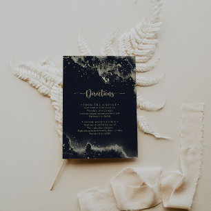 Vattenfärgsriktning Guld Stänk Bröllop Tilläggskort