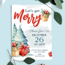 Vattenfärgsritad handritad Låt oss Hämta God jul