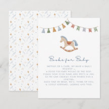 VattenfärgsRocking Horse, Bokar för Baby-kort